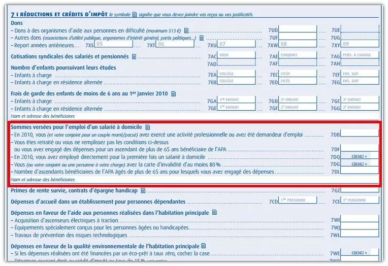 Cerfa déduction services à la personne